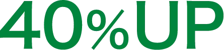 40%UP