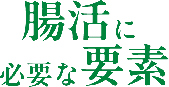 腸活に必要な要素