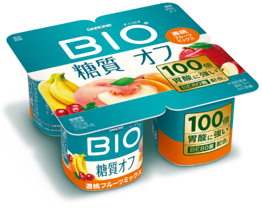 ダノン ビオ糖質オフ、濃桃フルーツミックス