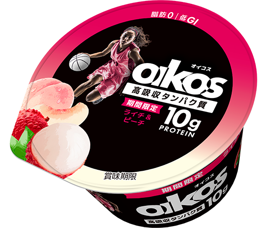 オイコス(OIKOS)プロテインヨーグルト 高吸収タンパク質10g ライチ＆ピーチ