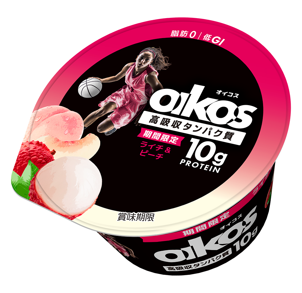 オイコス(OIKOS)プロテインヨーグルト 高吸収タンパク質10g ライチ＆ピーチ